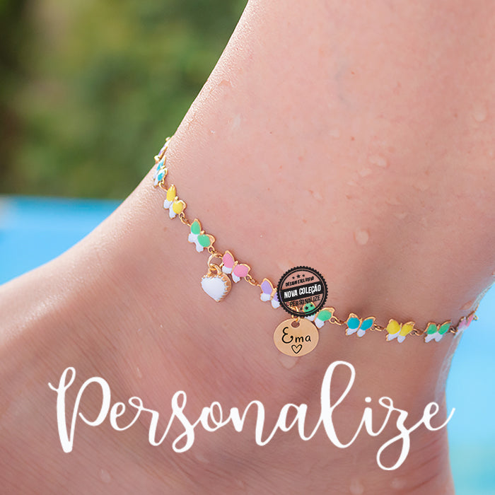 Pulseira de pé borboletas