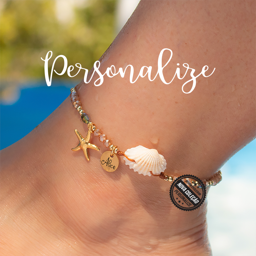 Pulseira de pé ajustável concha