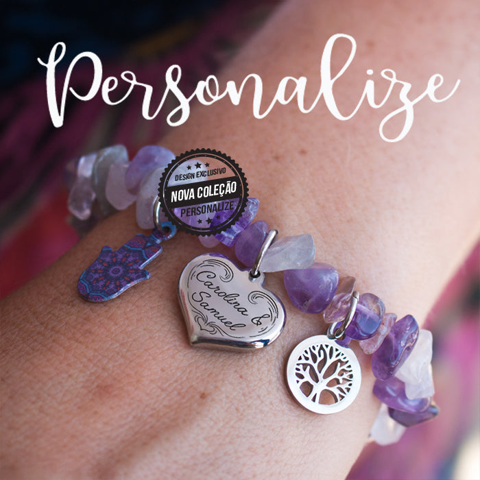 Pulseira pedras naturais com nomes