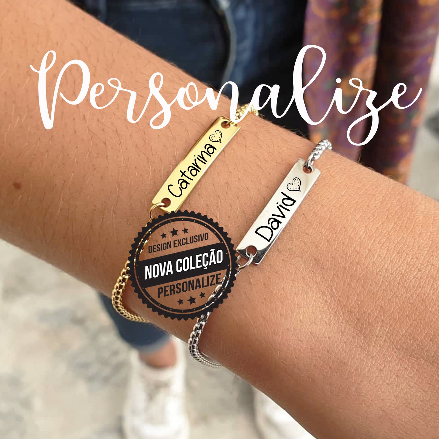 Pulseiras " Nomes" personalizável Personalize