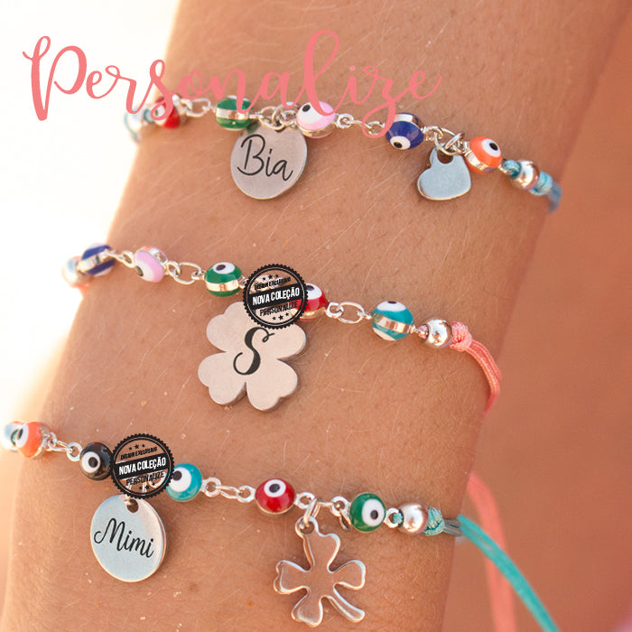 Pulseiras ajustáveis "olho turco"