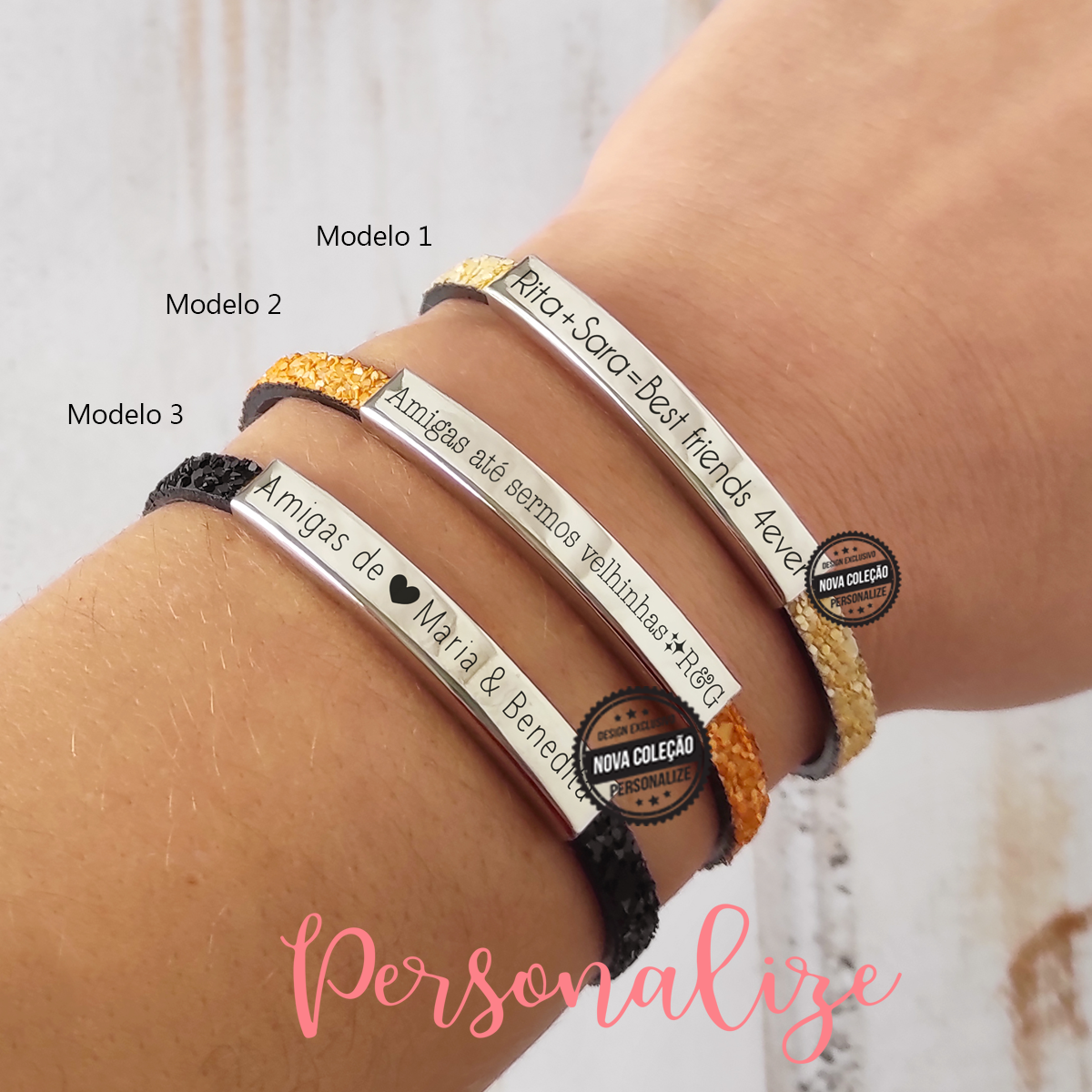 pulseiras para amigas personalizadas na loja personalize
