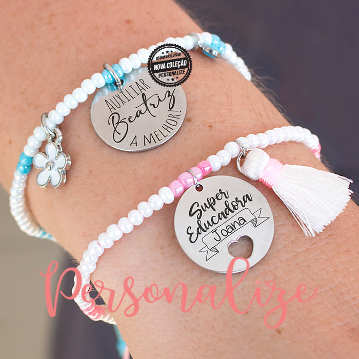 Pulseiras ajustáveis " Educadora / Auxiliar"