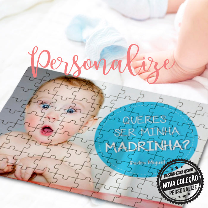 Puzzle em Madeira A5 Branco com 12 Peças