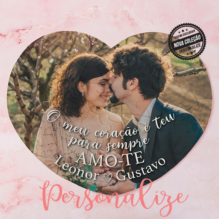 Puzzle coração " O meu coração é teu para sempre"