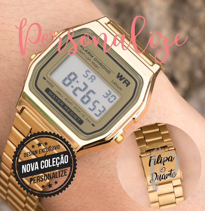 Relógio aço inox personalizável Personalize