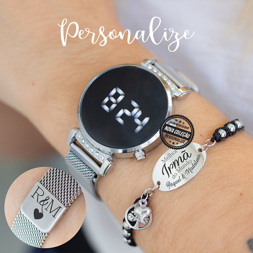 Relógio Digital e/ ou pulseira "Melhor irmã do Mundo"