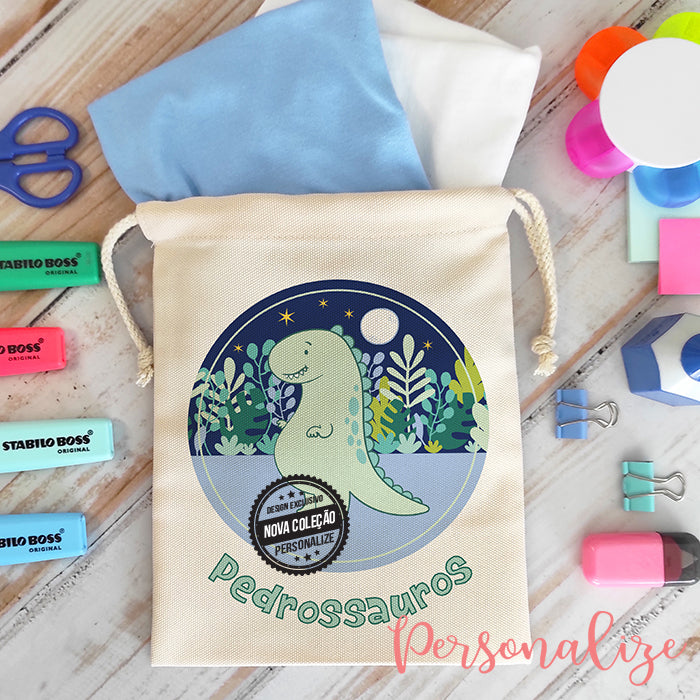 Saco tecido " Dinossauro"
