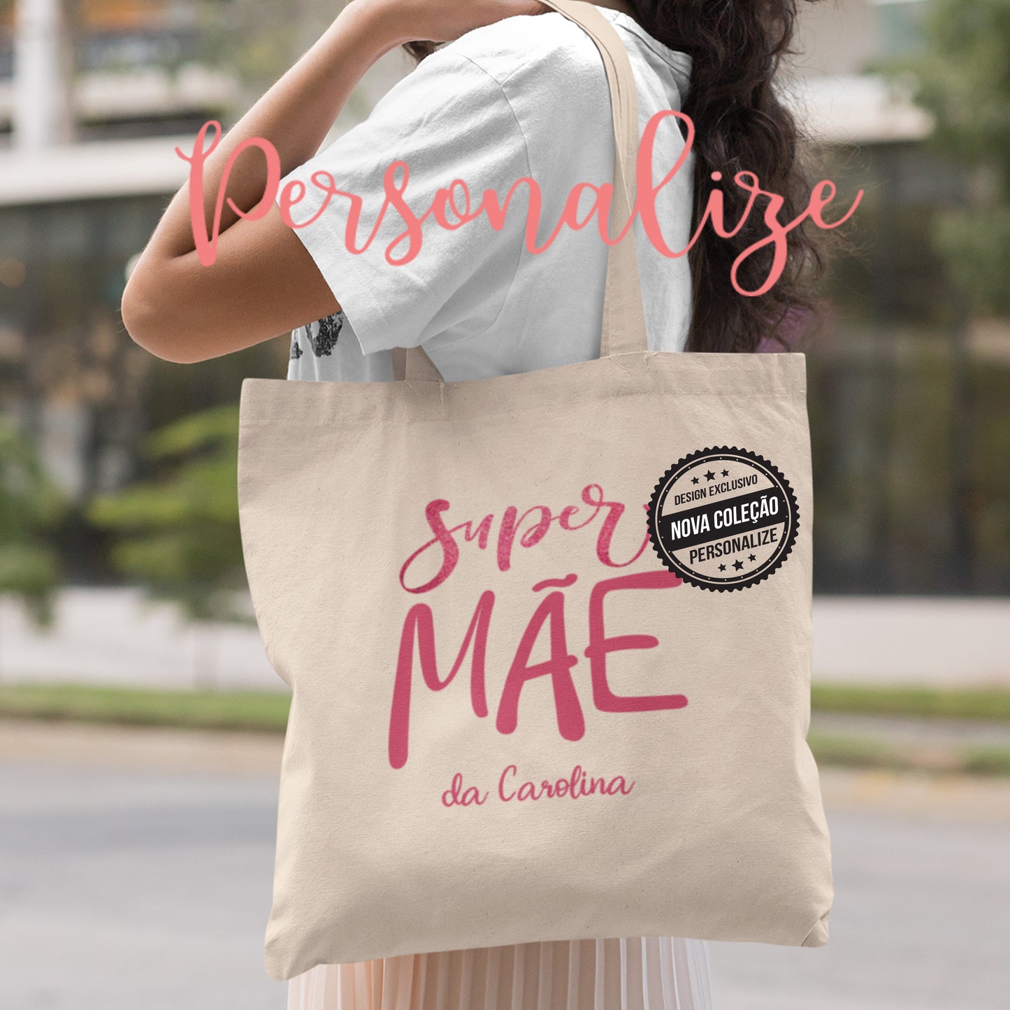 Saco Tecido " Super Mãe"