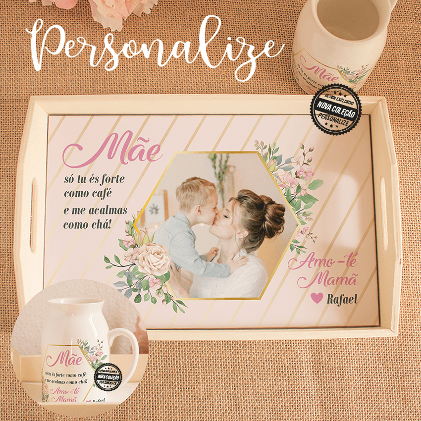 Tabuleiro Tabuleiro e/ou leiteira "Mãe só tu és forte como o café e me acalmas como o chá" Tabuleiro e/ou leiteira "Mãe só tu és forte como o café e me acalmas como o chá" Avós, fotografia, Leiteira, Mãe, Novidades, Personalizados, Tabuleiro Personalize