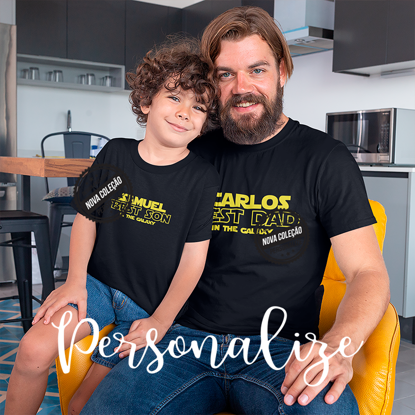 T-shirt algodão Pai e/ou filho/a " Best ...in the Galaxy".
