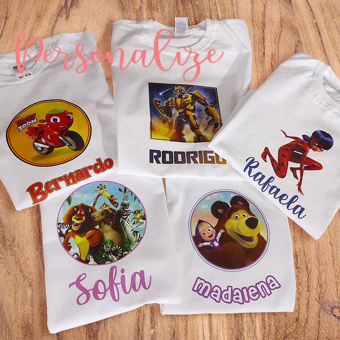 T-shirts temáticas 100 % algodão