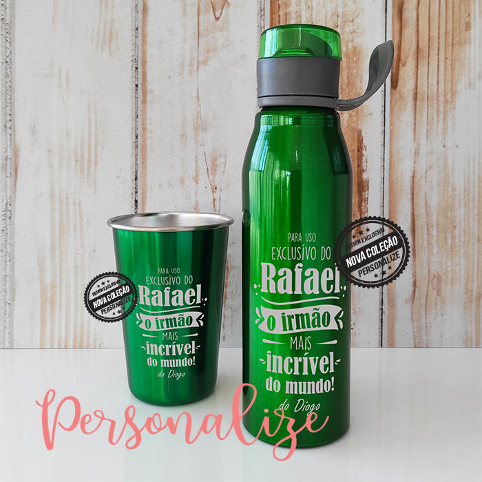 Garrafa e/ou copo " Para uso exclusivo do irmão mais incrível do mundo "
