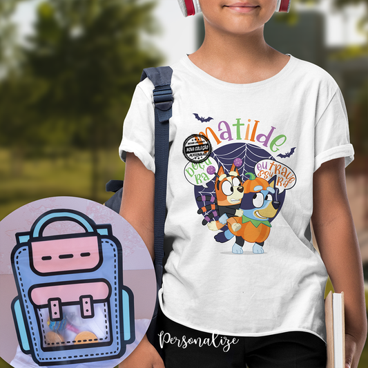 T-shirt com saco de doces "bluey"