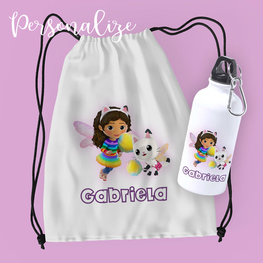 Mochila saco e/ou garrafa com a " Gabby´s Dollhouse "