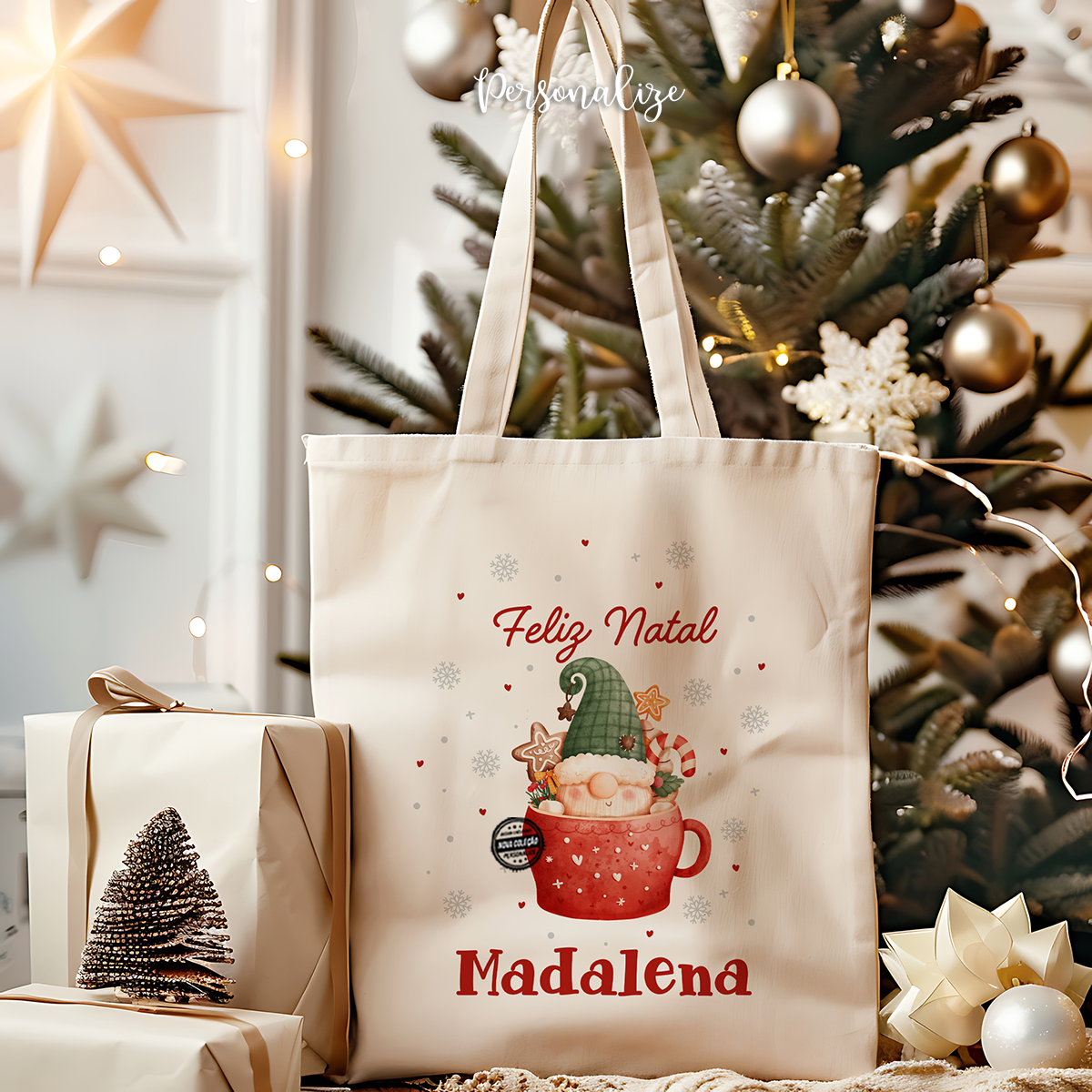 Saco gnomo Natal "Nome"