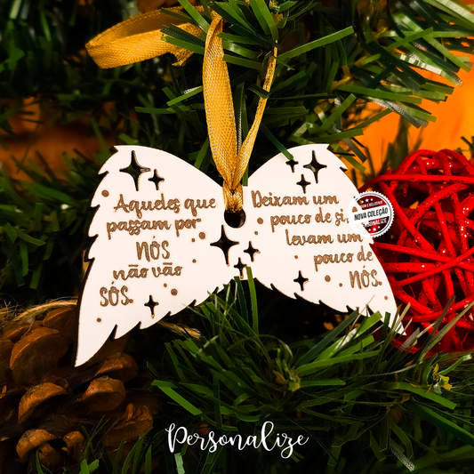 Pendente de Natal Asas "Aqueles que passam por nós..." - EXPRESSO