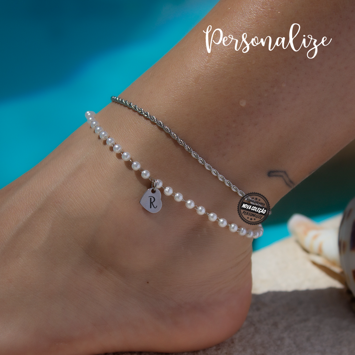 Conjunto pulseiras de pé "Trendy"