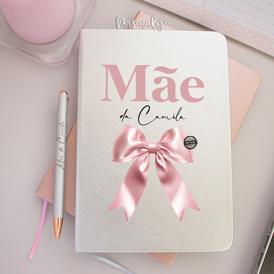 Bloco e/ou caneta laço "Mãe"