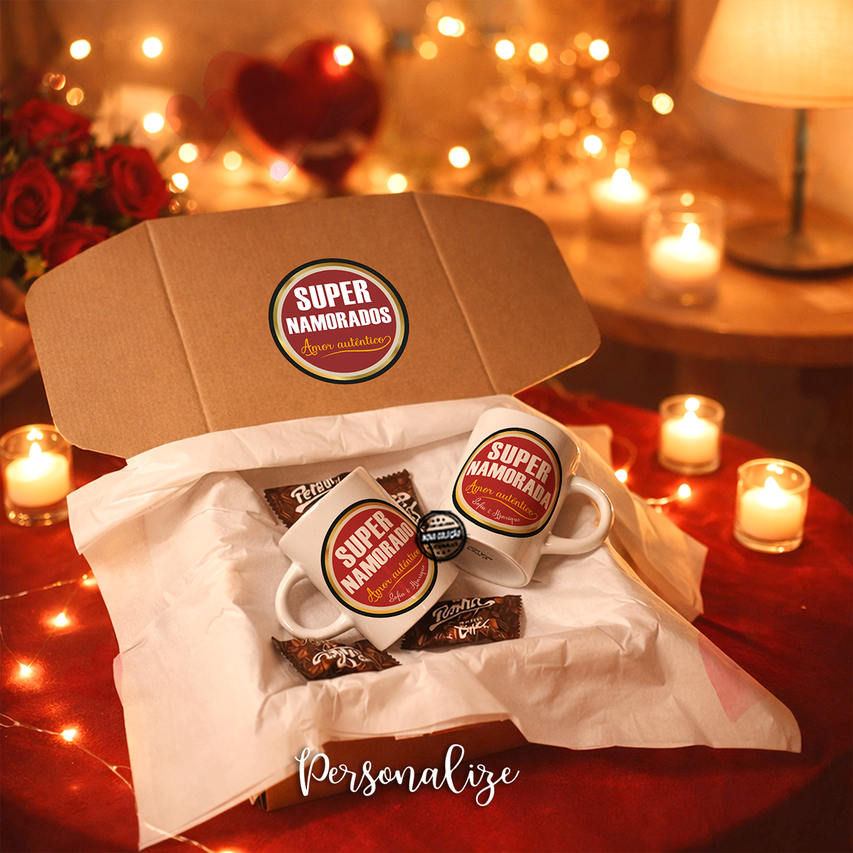 Kit chávenas de café "Namorado/a, autêntico/a"