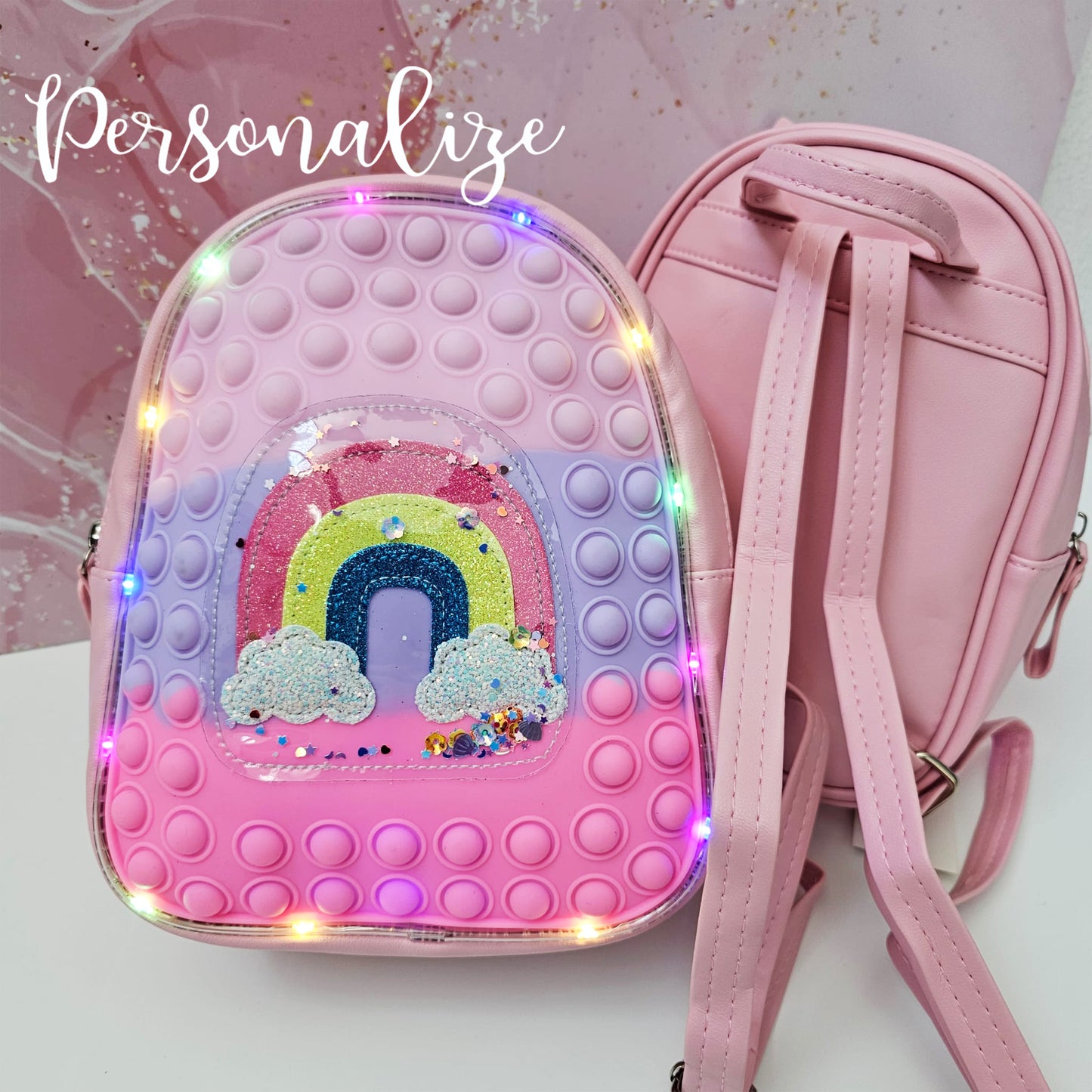 Mochila " arco iris com leds "