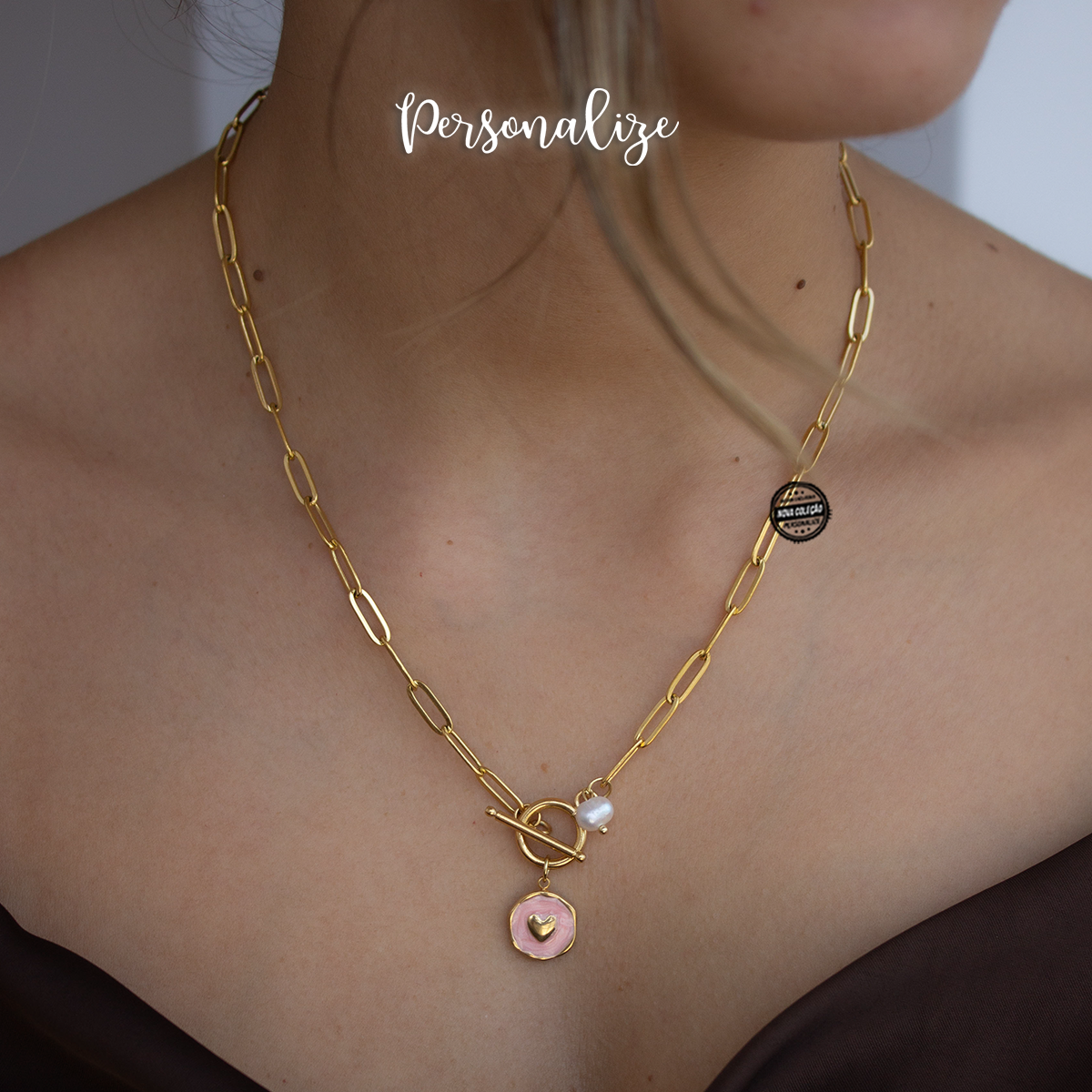 Fio coração corrente "Iniciais"