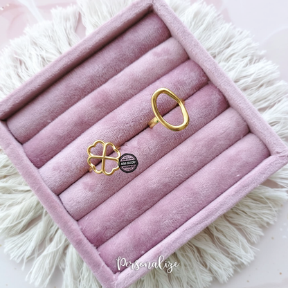 Anel ajustável oval / trevo