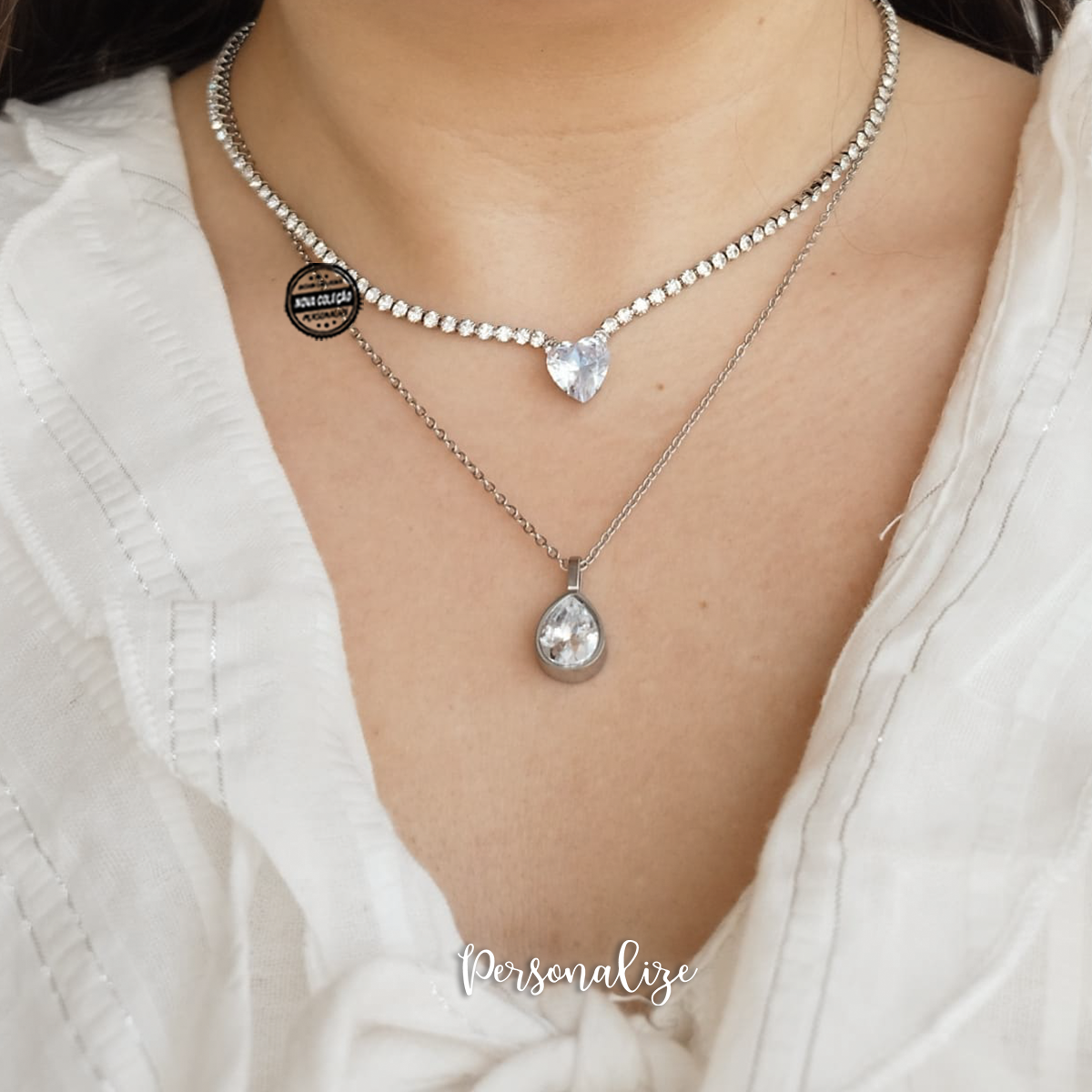 Fios coração/gota "Strass"