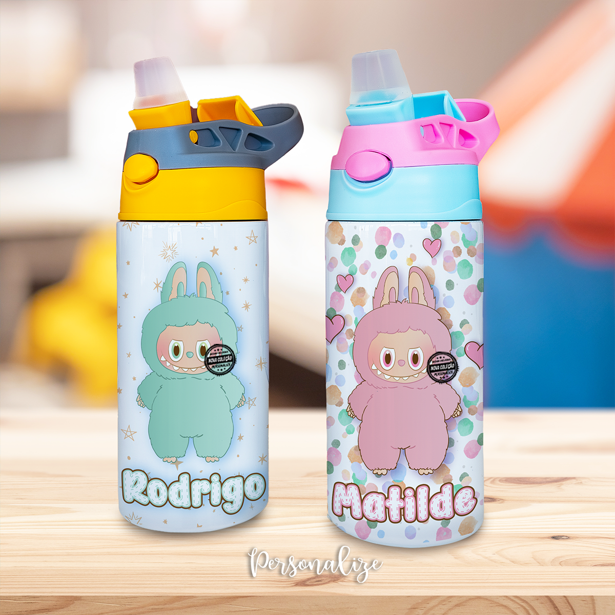 Garrafa premium nome "Labubu"