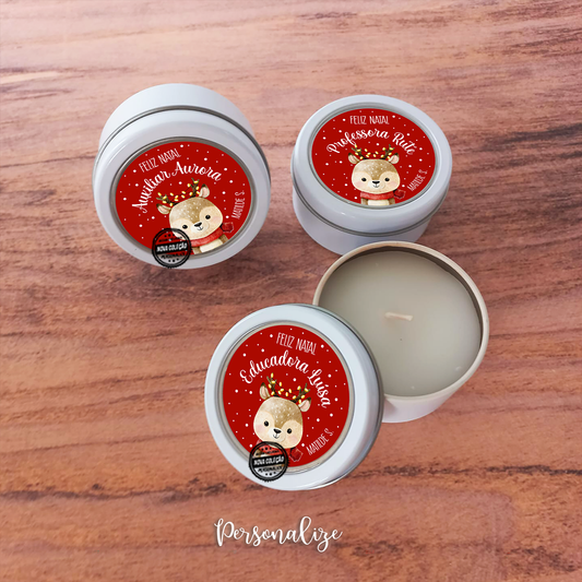 Vela perfumada rena "Feliz Natal"