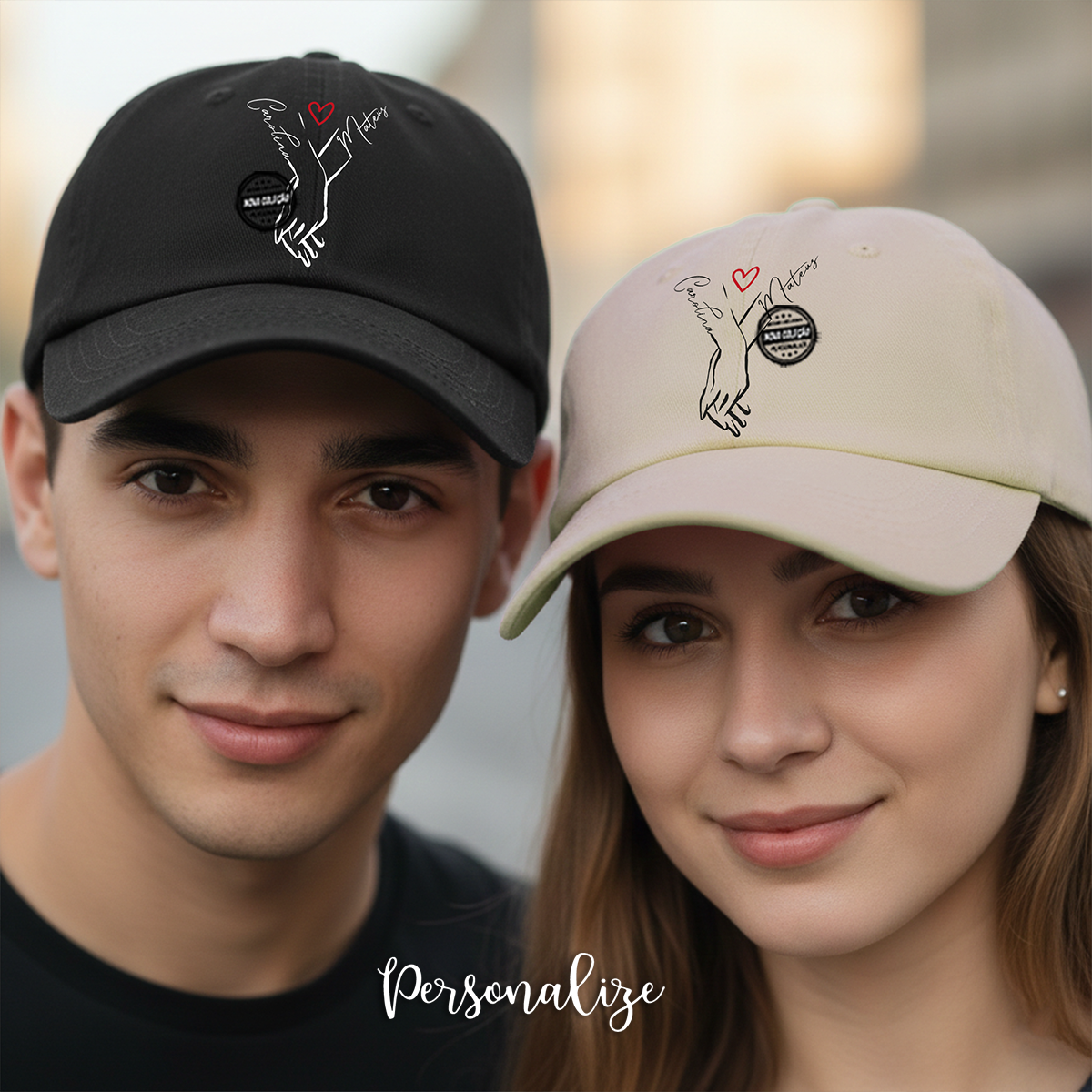 Boné namorados mãos "nomes"