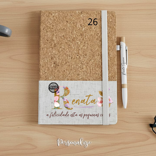 Agenda premium A5 diária "Nome e frase "