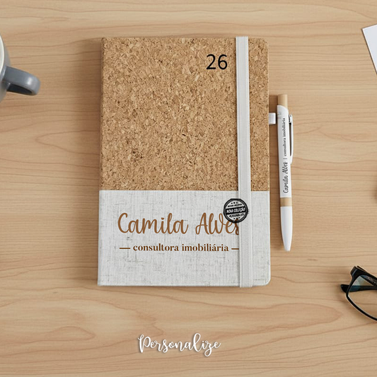 Agenda premium A5 diária "Nome e profissão"