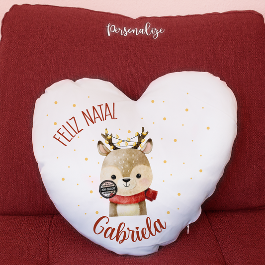Almofada rena feliz natal