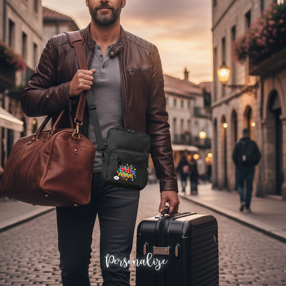 Bolsa tiracolo preta  "Pai Incrível"