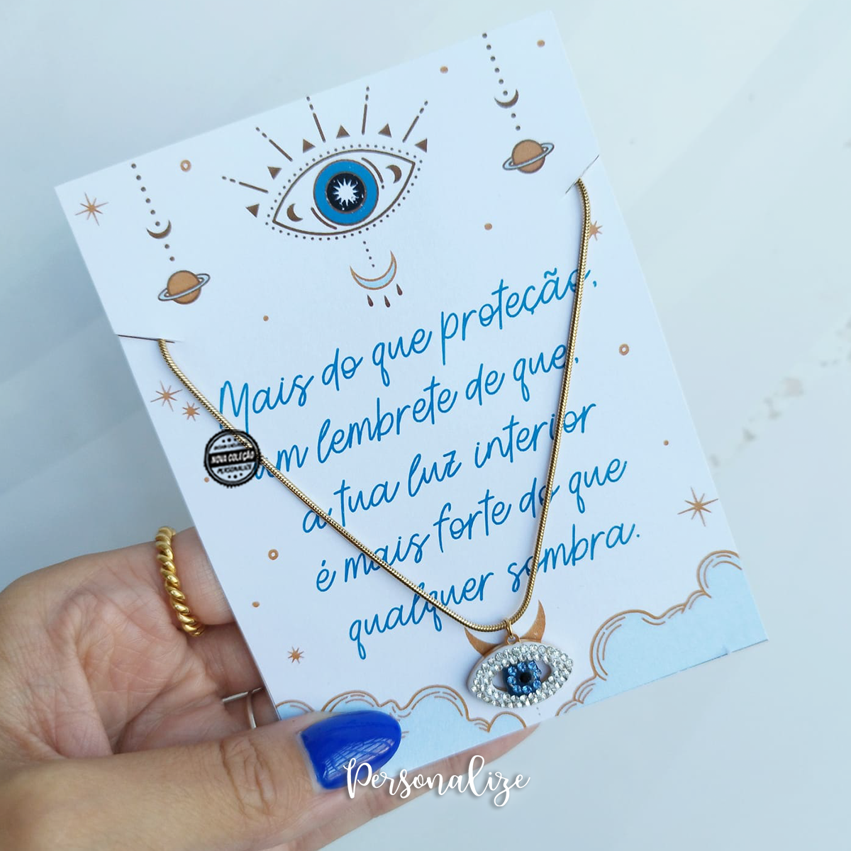 Fio com cartão "Proteção"