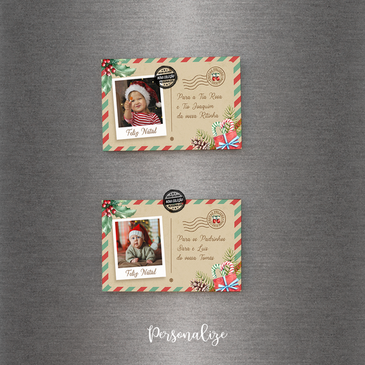 Iman de natal carta com fotografia "Feliz Natal"