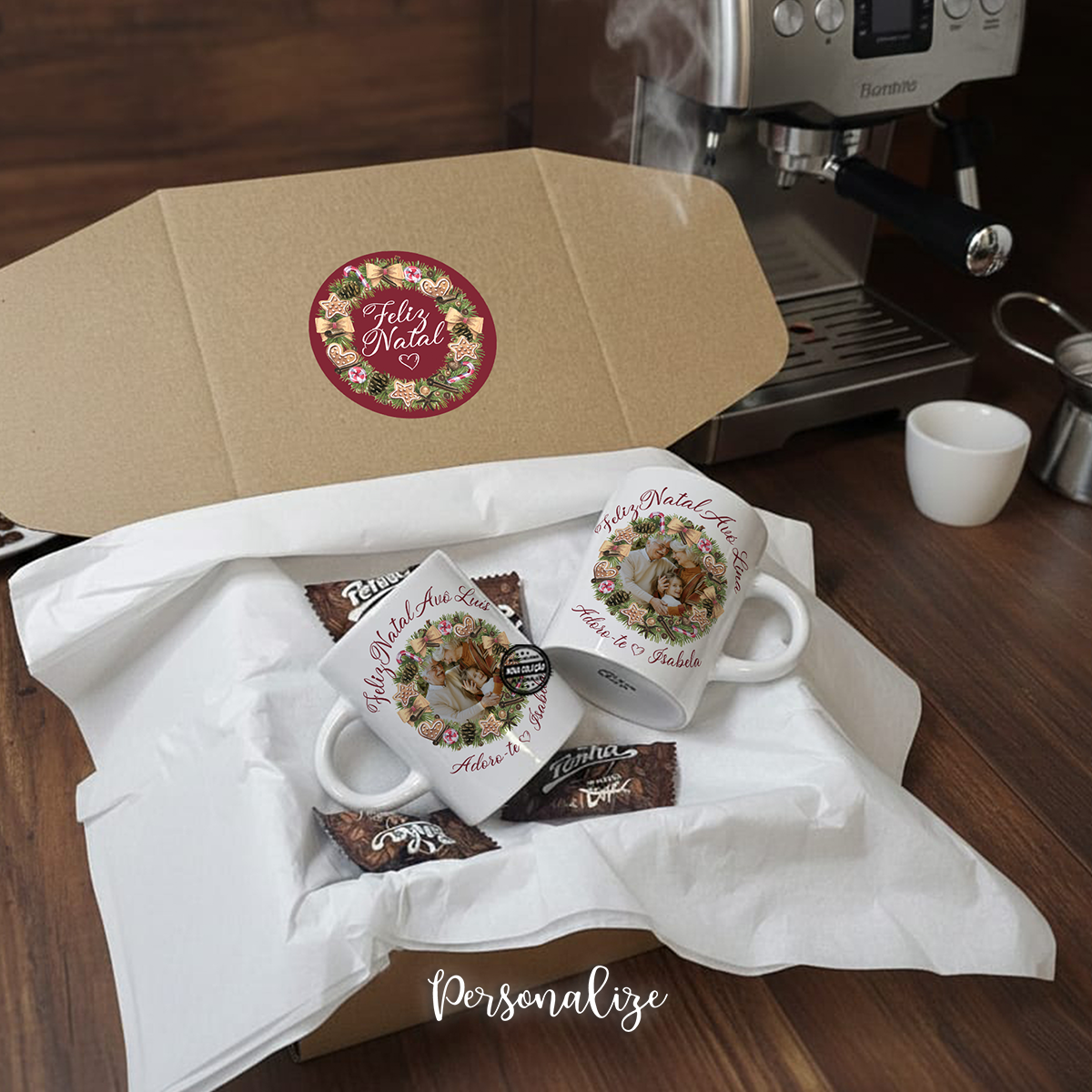 Kit chávenas de café "Avô" com fotografia