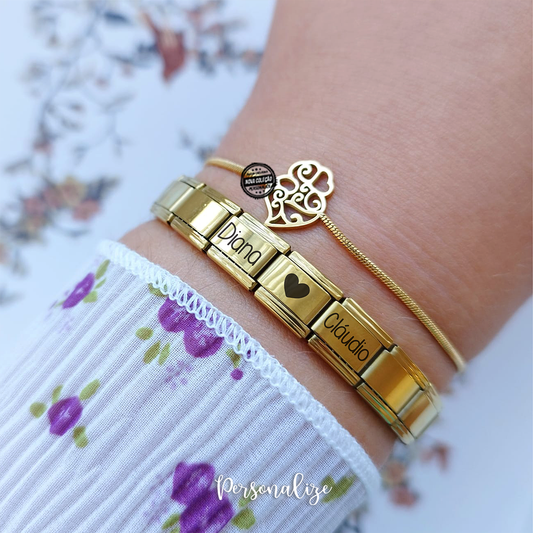 Pulseiras  inspiração nomes "Coração"