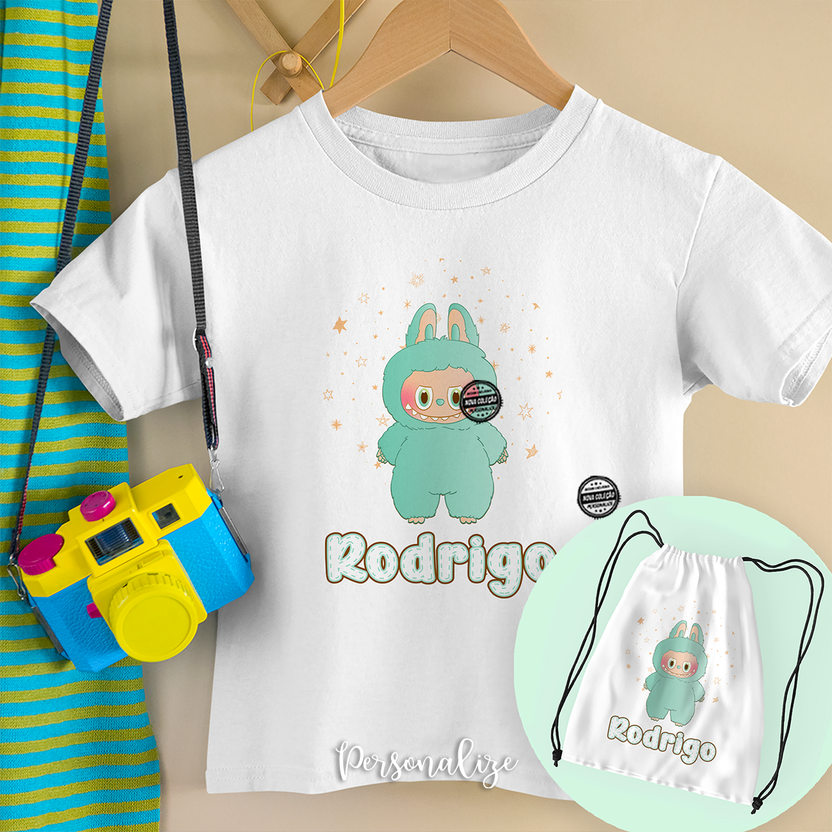 T-shirt e/ou saco mochila "Labubu"