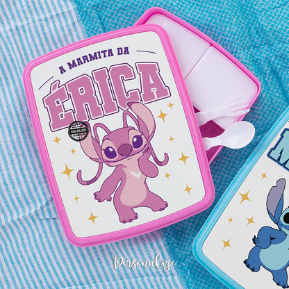 Lancheira ou marmita "Stitch/angel"