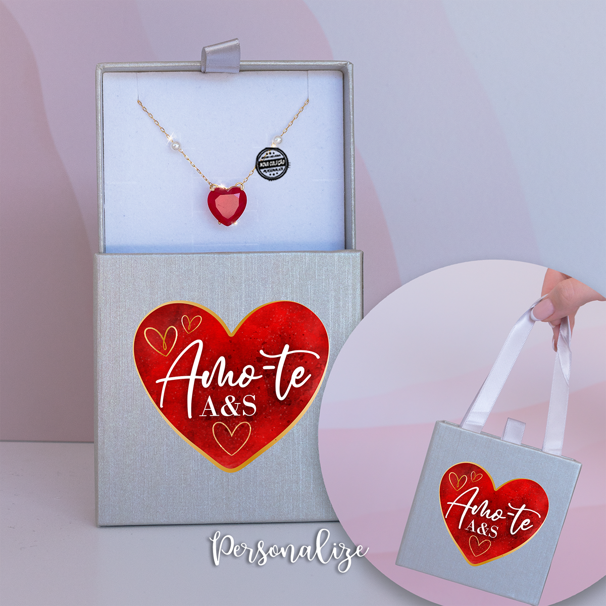 Colar semijoia " Amo-te "