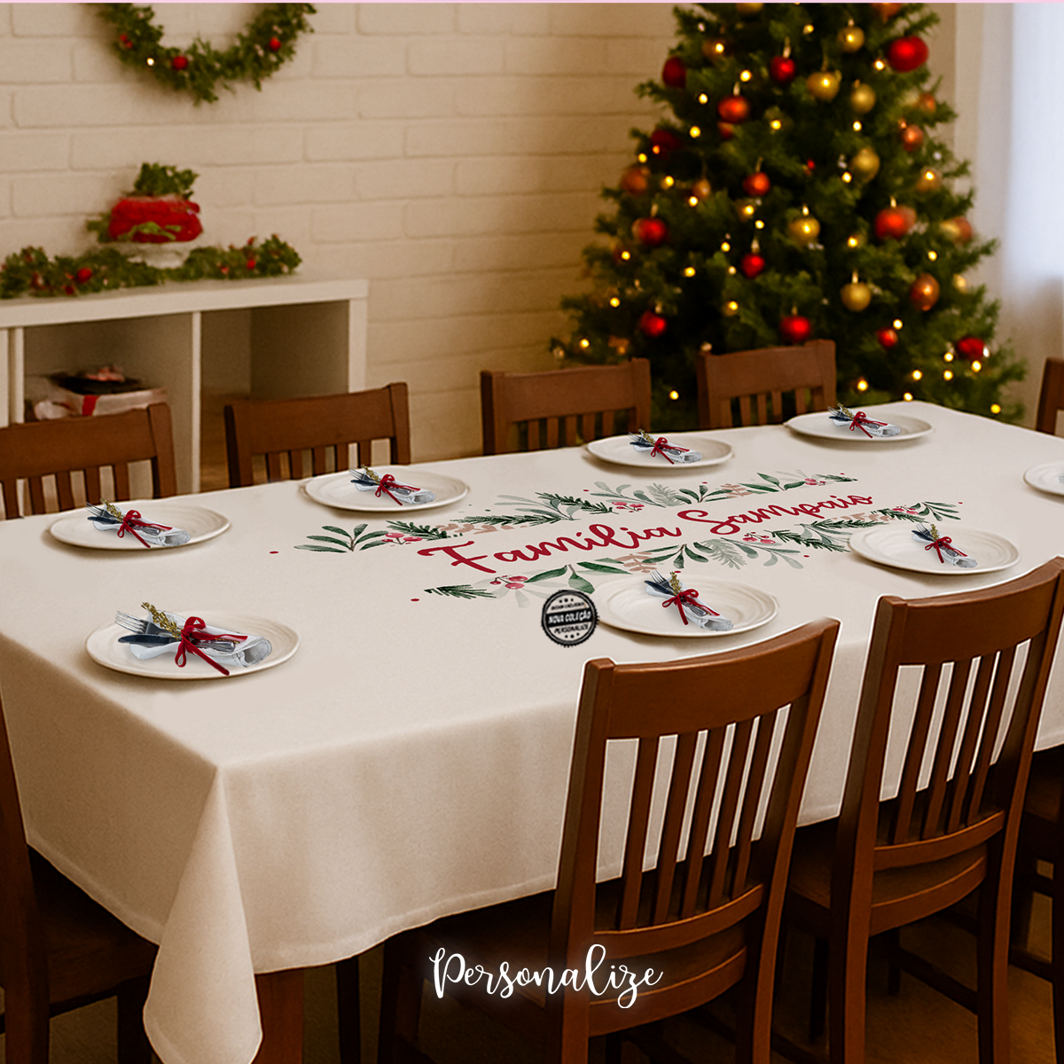 Toalha de mesa de natal  "Família"