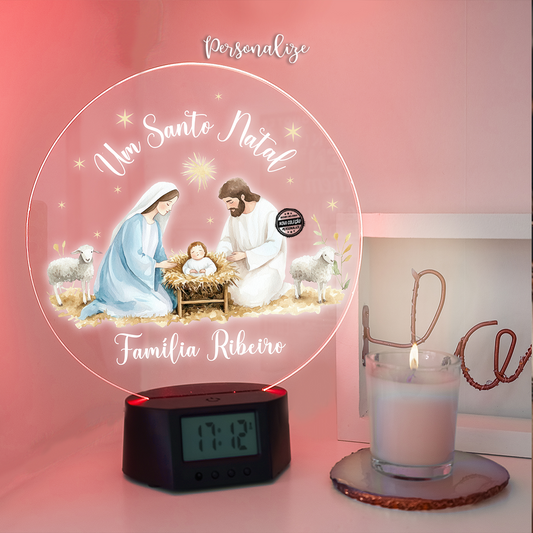 Moldura led com relógio digital "Presépio"