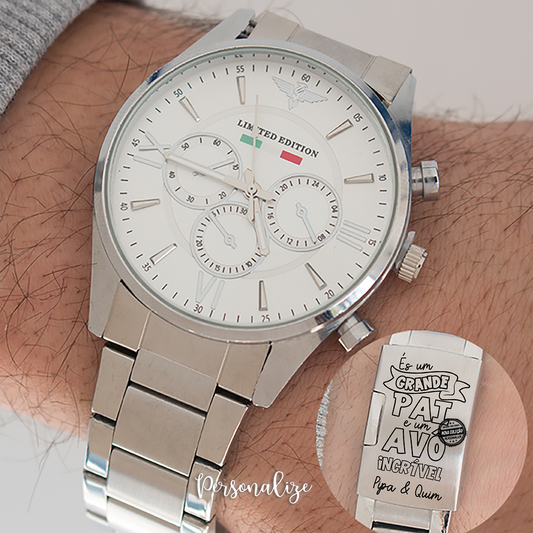 Relógio aço inóx "Pai e avô"