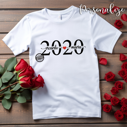 T-shirt senhora "Nome e ano"