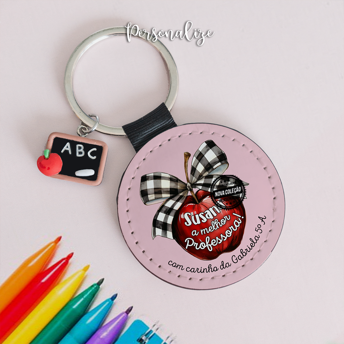 Porta-chaves maçã "Professora"