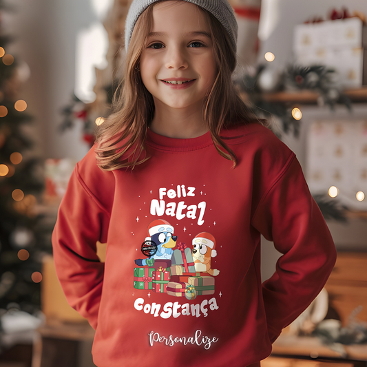 Sweat de Natal "Bluey e Bingo"