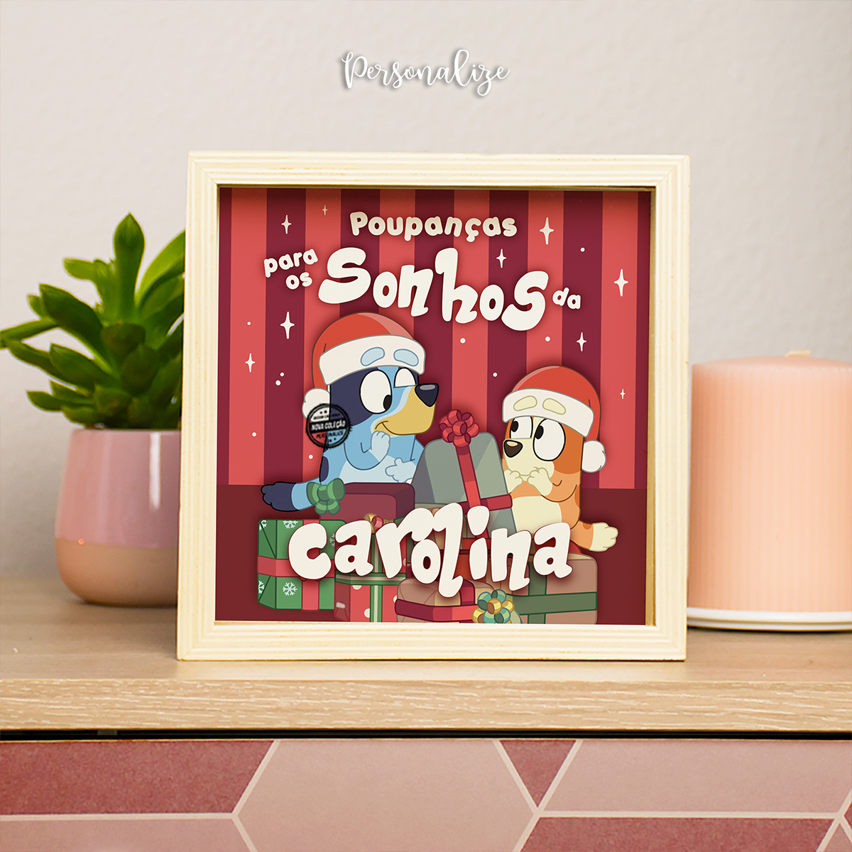 Mealheiro de Natal "Bluey e Bingo"