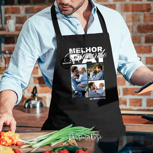Avental com fotografias "Melhor Pai"